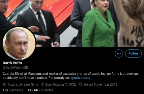 Darth Putin Twitter parody account