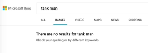 Bing search results erases images of ‘Tank Man’ on anniversary of Tiananmen Square crackdown (2021)